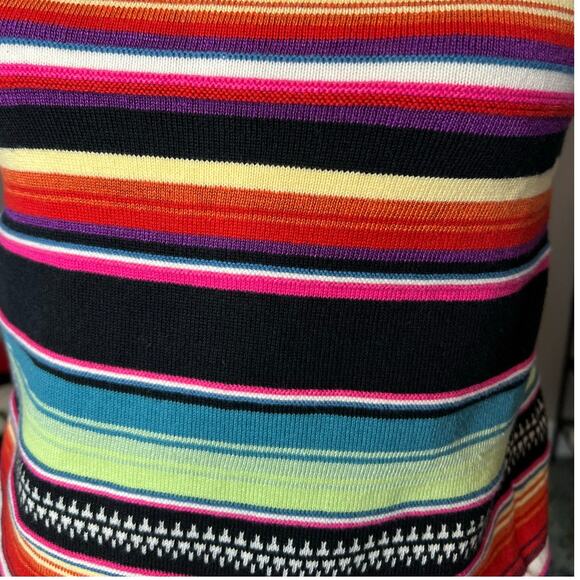 Lauren Ralph Lauren Women's Sleeveless Sweater in Bright Stripes Size Medium - Picture 2 of 6